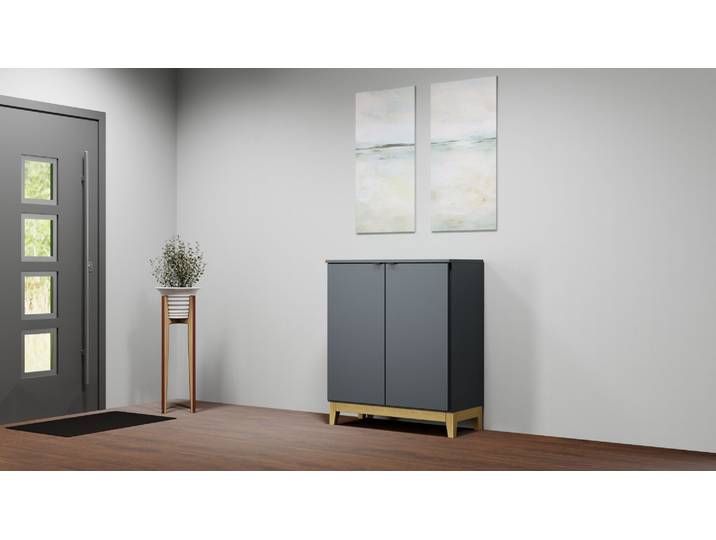 Kompaktes Highboard mit Türen Premium Dekore Schwarz