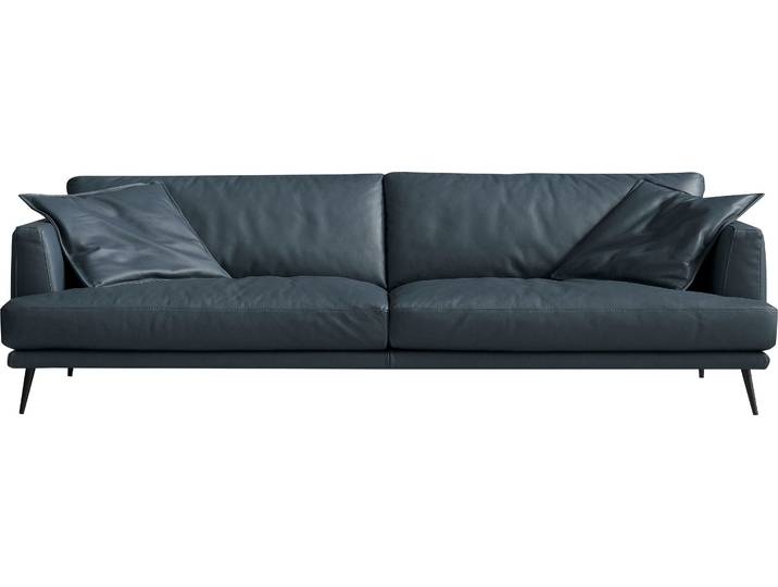 2,5-Sitzer EGOITALIANO Sophia, Designsofa mit extrakomfortablem Sitzkomfort, Breite 214cm , grau (smoke), B:214cm H:77cm T:96cm, Leder BULL (Echtes Rindsleder). Geschliffenes, pigmentiertes und behandeltes Rindsleder mit einer Dicke von 1, 3-1, 5 mm. Es handelt sich um ein weiches, geschütztes Leder. Eine leichte Deckschicht schützt sie vor Flecken, ohne ihre ursprünglichen Eigenschaften zu verändern. Dieses geschützte Leder kombiniert die Vorteile von Natürlichkeit und Weichheit mit einer guten Beständigkeit gegen Verschleiss und Ausbleichen. Das Vorhandensein der charakteristischen Zeichen, die das Leben des Tieres bestimmen, wie Narben, Körnungsunterschiede, Falten, Adern, Disharmonien in Farbtönen, beweisen ihre absolute Echtheit und grossen Wert., Sofas, 2 5-Sitzer, Daunenfederung, inkl. 2 Kissen