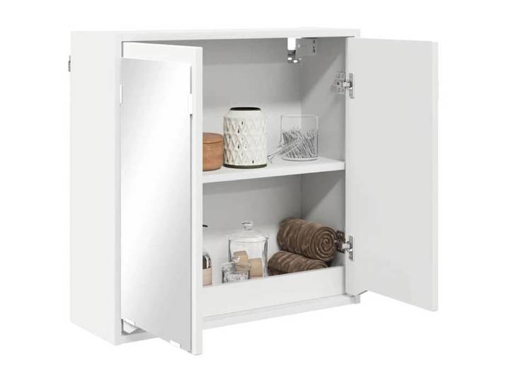 Promo printemps Armoire Miroir de Salle de Bain CLARENCE 60 kg capacité Placard Mural Blanc 60x20x60 cm - M630115
