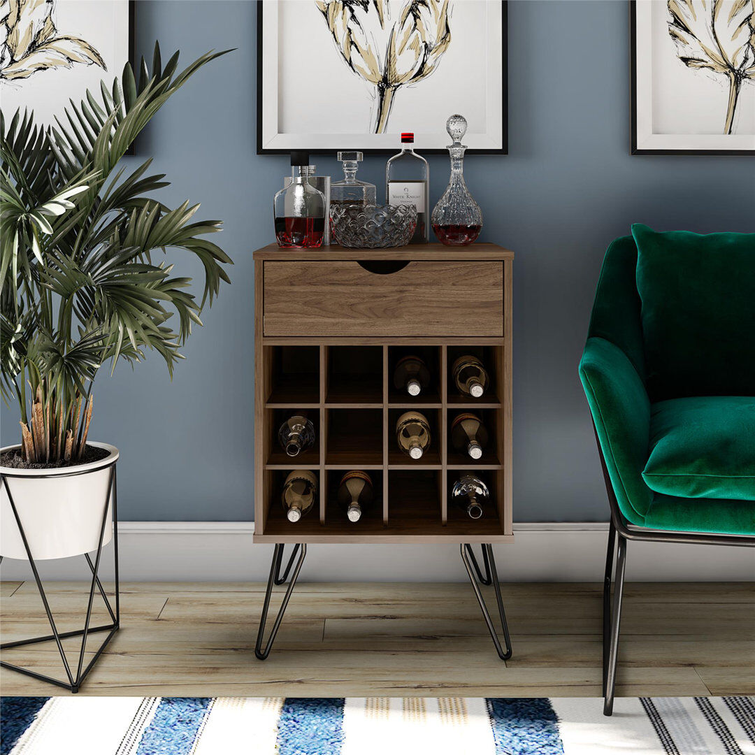 George Oliver Fey 51.6 cm Mini Bar Cabinet Walnut