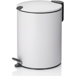 Kela Mülleimer Mats, 23701, weiß, Kosmetikeimer aus Metall, 5 Liter
