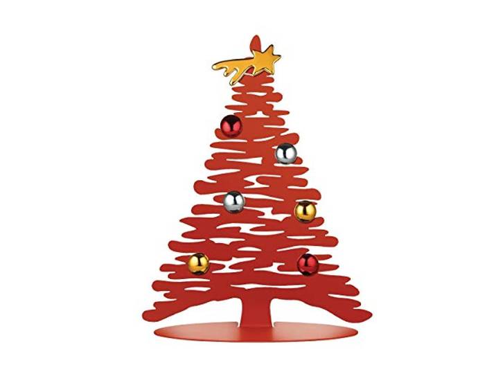 Alessi BM06/30 R Kerst Ornament, staal gekleurd met epoxyhars, porselein, rood, One size