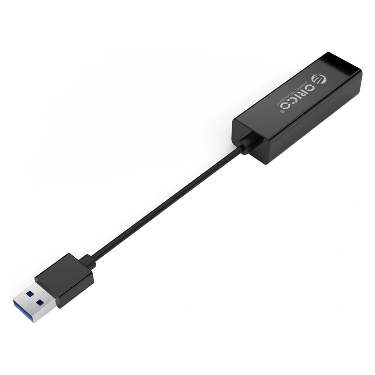 Orico Karta sieciowa Zewnętrzna karta sieciowa UTJ-U3 1 Gigabit USB-A 3.0 - czarna (USB 3.0) (6942227180636)
