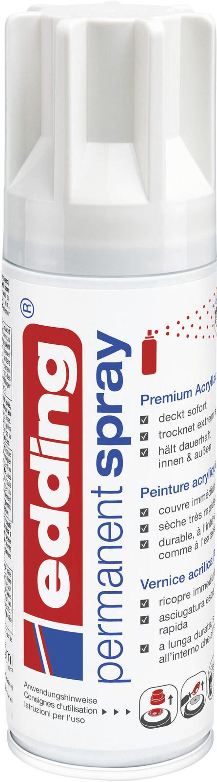 edding Acrylspray Permanent Spray Verkehrsweiß Matt 4-5200922