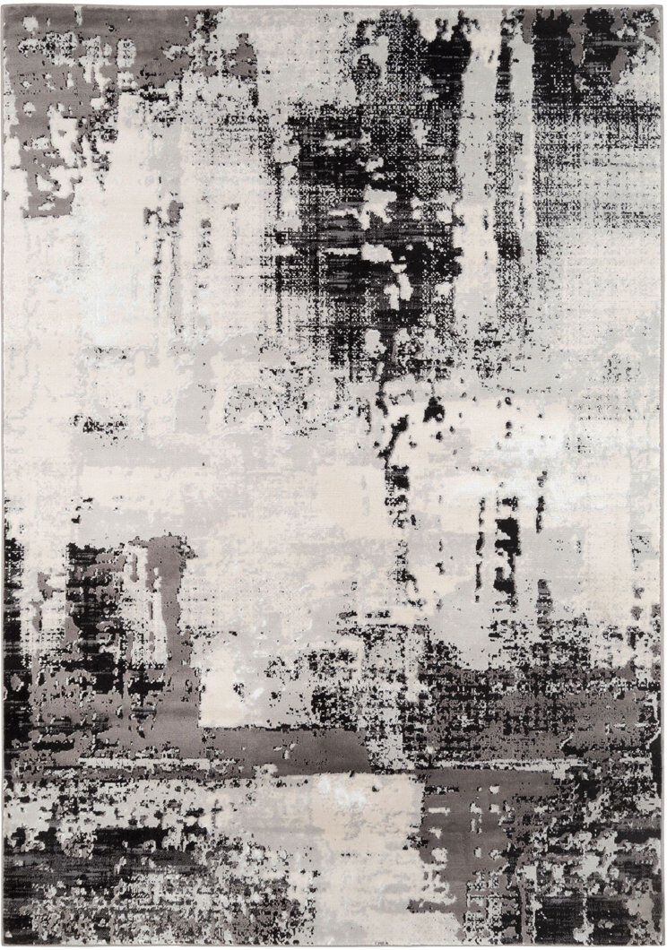 Kukoon Hatton Abstract Area Rug Gray Rectangle 190 x 280cm