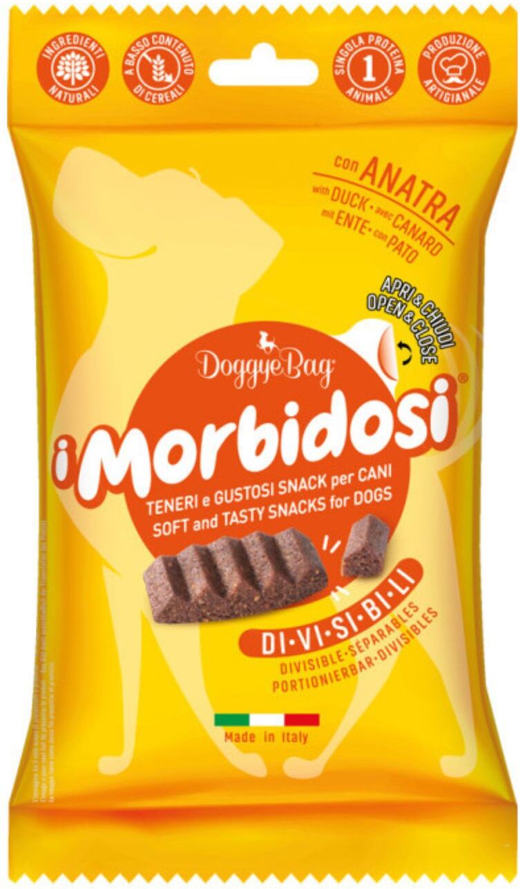 Doggye Bag DoggyeBag Snack per Cani Morbidi e Divisibili con Anatra I Morbidosi 90 g