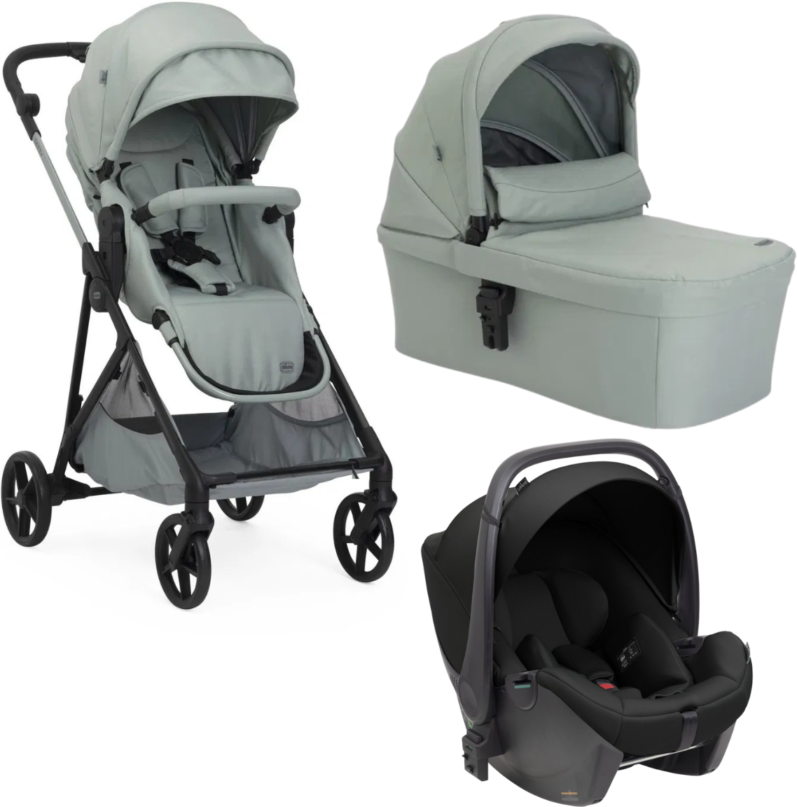 Chicco Cochecito 3 en 1 Seety con Kory Essential - Sage