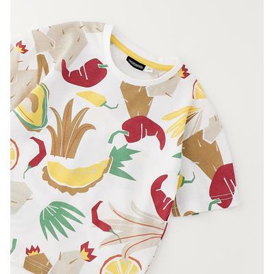 T-Shirt SARABANDA "BABY BOY SUMMER T-SHIRT", Mädchen, Gr. 104, bunt (weiß, multicolour print), 100% Baumwolle, Shirts T-Shirt