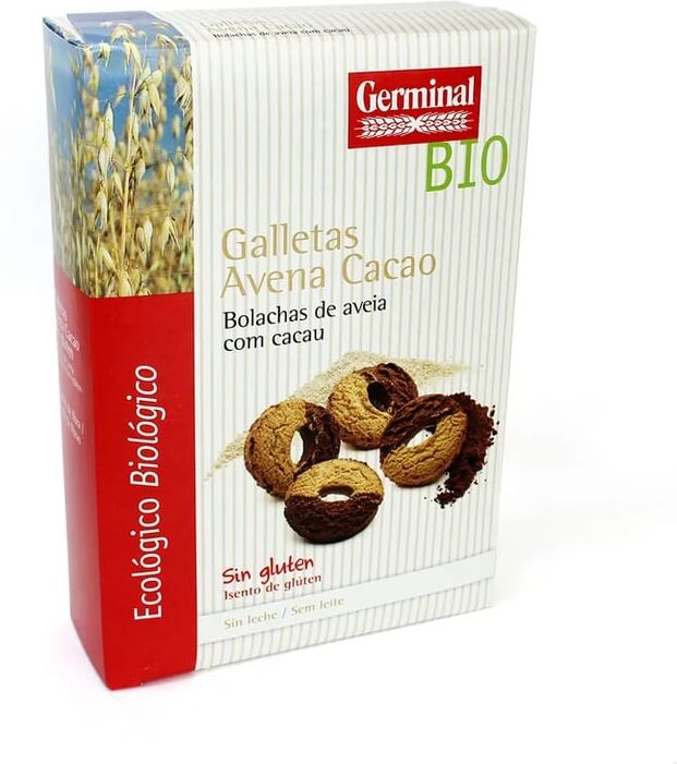 Germinal Eco Bio Bolachas Aveia e Cacau Sem Glúten Bio 250g Cacau