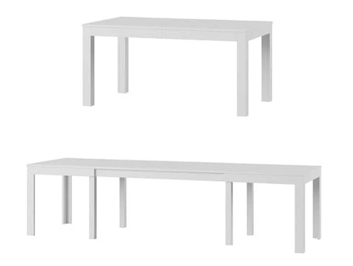 Tisch Küchentisch Esszimmertisch Esstisch Torino Ausziehbar 160-300cm (Weiß Matt)
