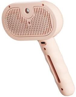 Inspire Select Steam Spray Pet Grooming Brush Self Cleaning Massage Comb For Dogs & Cats With Hair Removal & USB Rechargeable Design pink