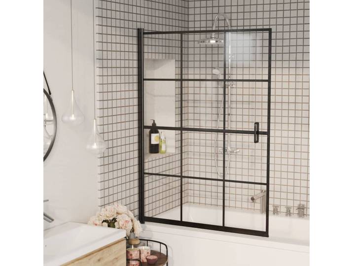 vidaXL Duschkabine ESG 100x140 cm Schwarz