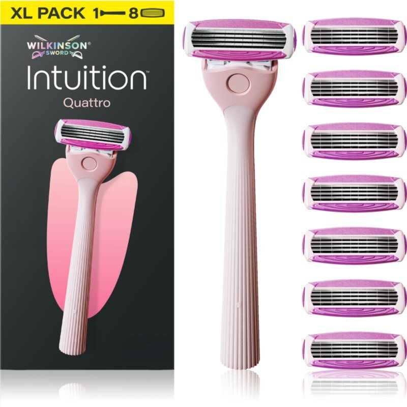 Wilkinson Sword Intuition Quattro rasoir + lames de rechange 8 pièces