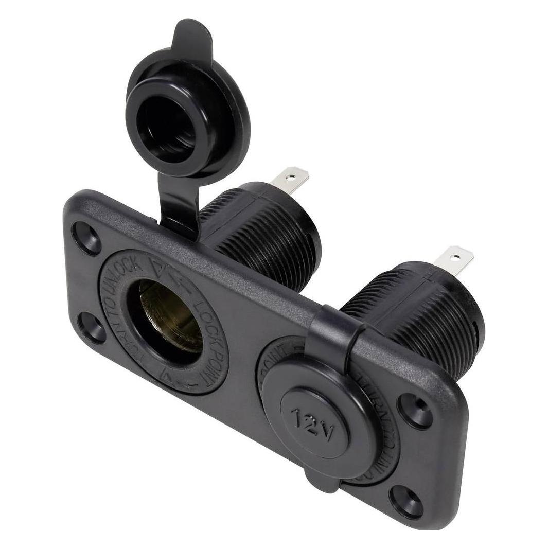 Tru Components Dual-Kfz-Einbaubuchse mit Schutzkappe (548040)