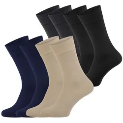 NUR DIE Herren Freizeitsocken Bambus Komfortbund 8er Pack