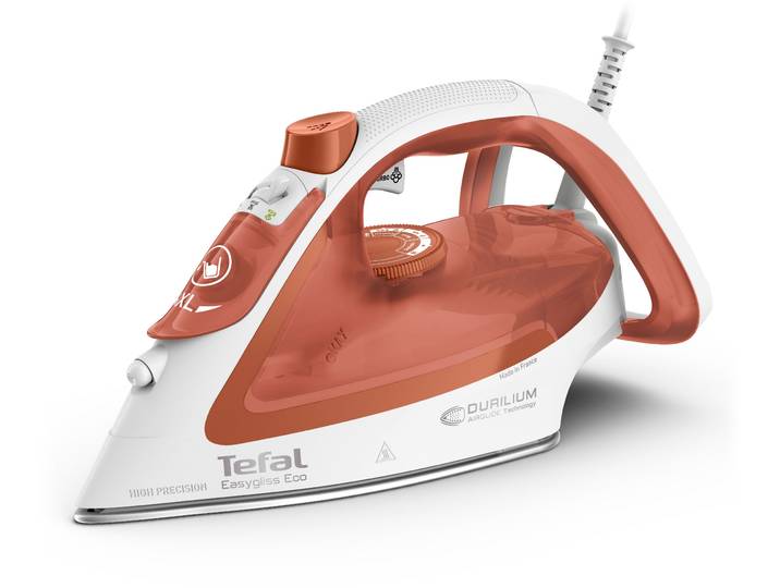 TEFAL Dampfbügeleisen Tefal FV5782 Easygliss Eco Dampfbügeleisen , orange (orange, weiß), B:13,5cm H:16cm T:31cm, Bügeleisen, Dampfbügeleisen