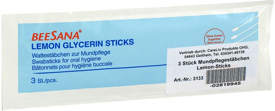 Careliv Produkte Mundpflegestäbchen Lemon Sticks 3stk
