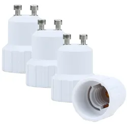 Intirilife GU10 auf E14 Lampensockel Adapter in WEISS - 4x Lampenadapter zum Umformatieren von GU10 auf E14