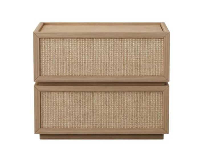 Vielseitig Nachttisch mit 2 Schubladen for Schlafzimmer und Wohnzimmer Lagerung und Organisation(Natural,Mittel)
