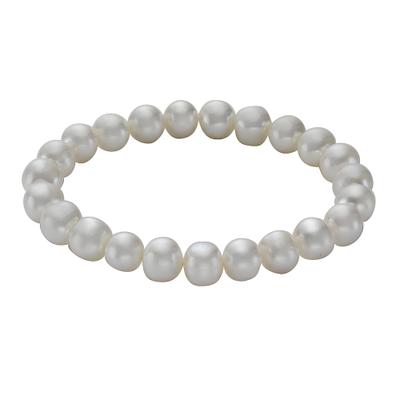 Armband ZEEME "Süßwasserzuchtperlen weiß 8-8,5mm", weiß (weiß, weiß), Armbänder, Damen, 18cm, Metallmix, glänzend, Armband