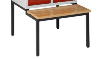 Sitzbank, schwarz m. 3 Buchenholzleisten, 630 mm breit