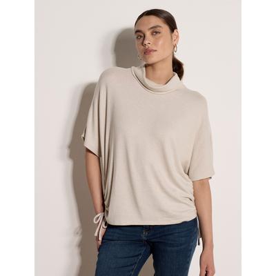 Fledermausshirt APRICOT "Oversize-Oberteil", Damen, Gr. L, stone, Strick, , Modisch, normal normal, Rollkragen, Fledermausärmel, Shirts Fledermausshirt