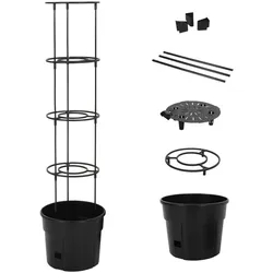 Helloshop26 - Hochbeet für Pflanzen Blumen Terrasse Garten Tomatenpflanzen Ø 29,5 x 115 cm anthrazitfarbenes Polypropylen 02_0038848