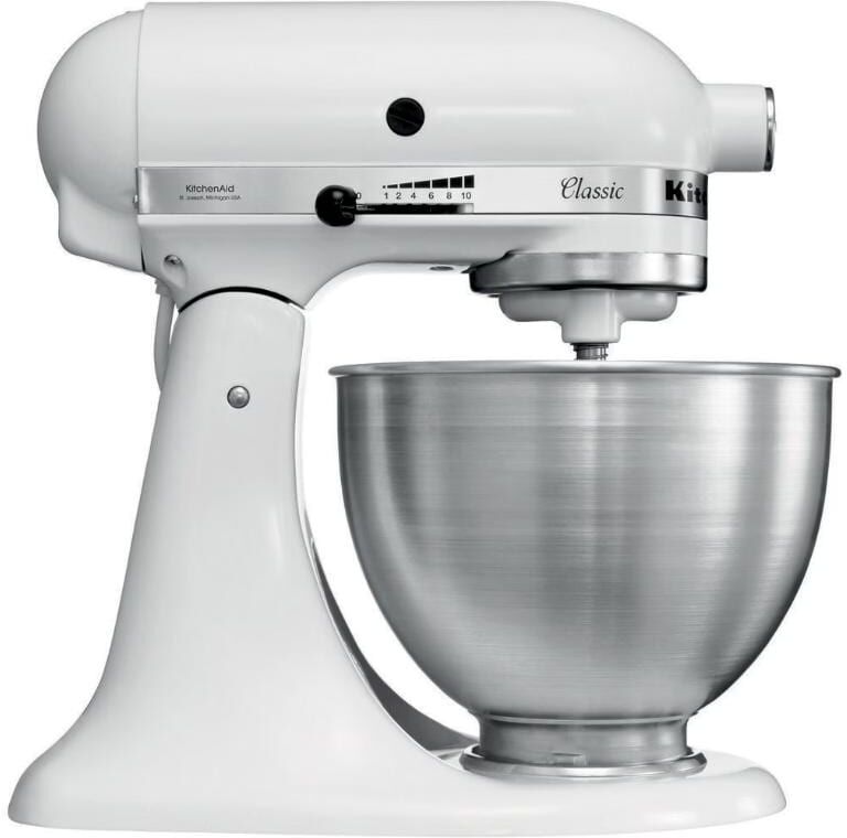 KitchenAid Küchenmaschine "Classic 5K45SSSWH", weiss (weiß), B:35,8cm H:35,3cm T:22,1cm, Küchenmaschinen, Küchenmaschine mit kippbarem Motorkopf, Küchenmaschine weiß Einheitsgröße