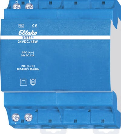 Eltako SNT14-24V/48W netvoeding voor montage op DIN-rail, 2A, 48W