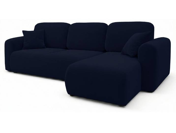 Selsey OLIDO – Ecksofa mit Schlaffunktion, universal, Navyblau-Samt