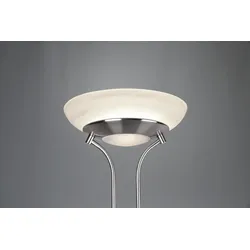 TRIO R40073507 LED Stehleuchte Orson 1x27W + 1x4,5W | 3150lm | 3000K | IP20 - dimmbar Memory-Funktion, separater Schalter, Nickel mit Alabaster
