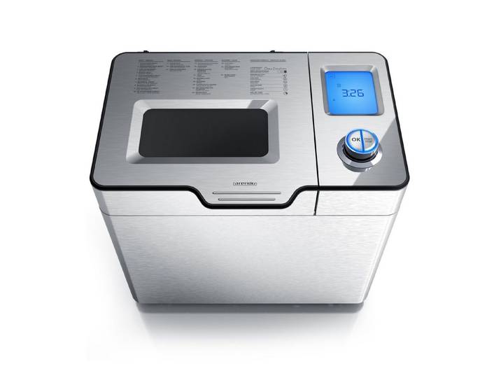 Arendo Brotbackautomat 25 Programme, 1kg Kapazität, automatisches Zutatenfach, 25 Programme, 550 W, glutenfreies Backen, Joghurtfunktion, BPA-frei, Direktantrieb