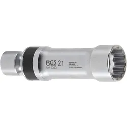 BGS Zündkerzen-Gelenkeinsatz Zwölfkant mit Haltefeder Antrieb Innenvierkant 10 mm (3/8") SW 21 mm - 2392