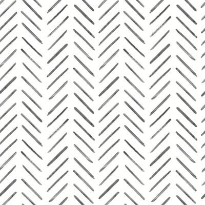 York Wallcoverings Black Painted Herringbone Peel and Stick Wallpaper