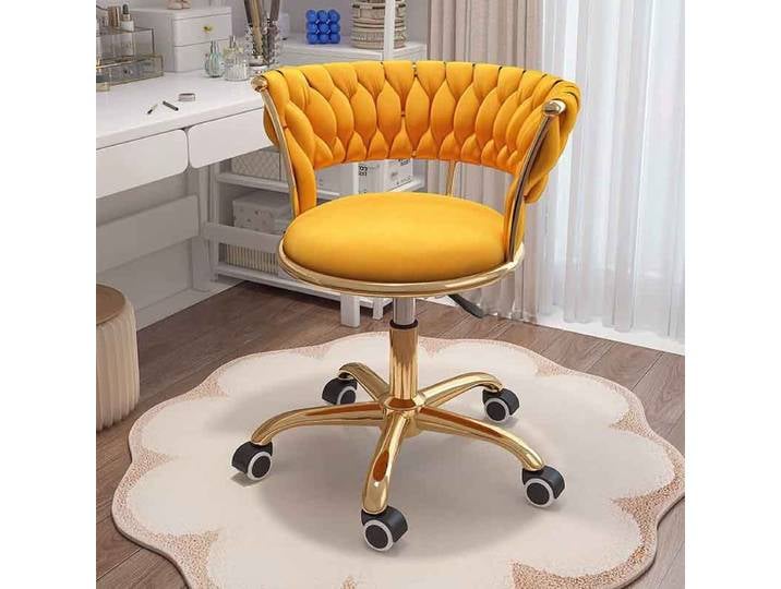 Tabouret de maquillage en flanelle, meubles, chaise élévatrice rotative, chaise à roulettes pour salon de manucure, tabouret de coiffeuse à dossier, siège de loisirs, personnalisé