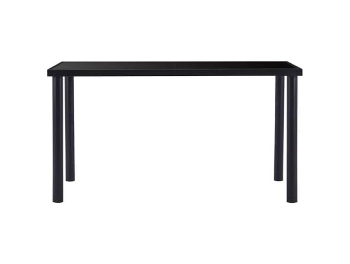 HBBMGYD Esstisch, Schwarz, 140 x 70 x 75 cm, Hartglas Pulverbeschichteter Metallrahmen, glatte Glasoberfläche, feucht abwischbar, einfache Montage, Küche oder Außenbereich