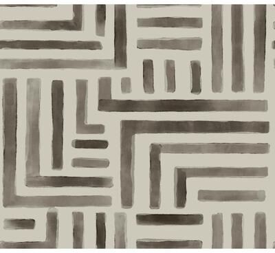 Christiane Lemieux Lemieux et Cie Painterly Labyrinth Warm Neutral Wallpaper