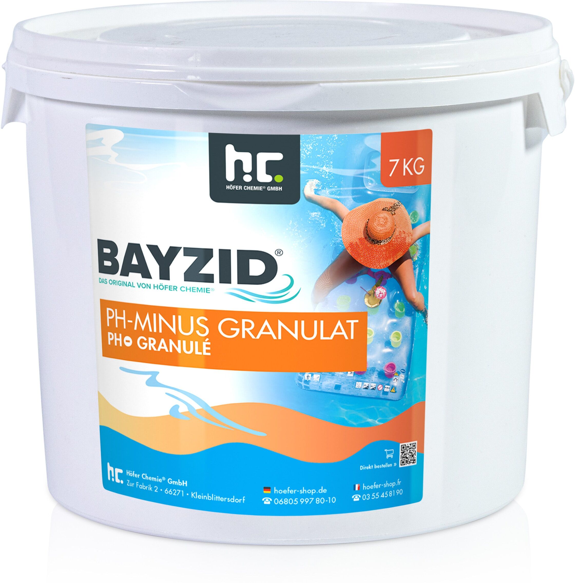Höfer Chemie GmbH 1x 7 kg pH moins granulé  en bidon de 7 KG