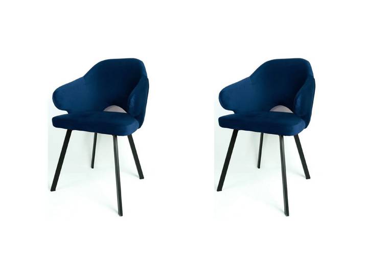 Muffo Stuhl MARGARET (2 St), Sitz gepolstert, Beine aus Metall