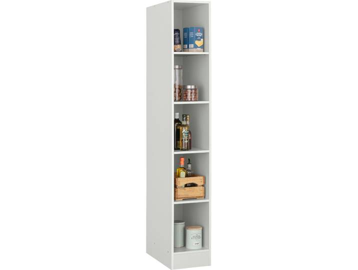 Seitenregal KOCHSTATION KS-Paris , weiss (weiß), B:30cm H:200cm T:60cm, Regale, Seitenregal