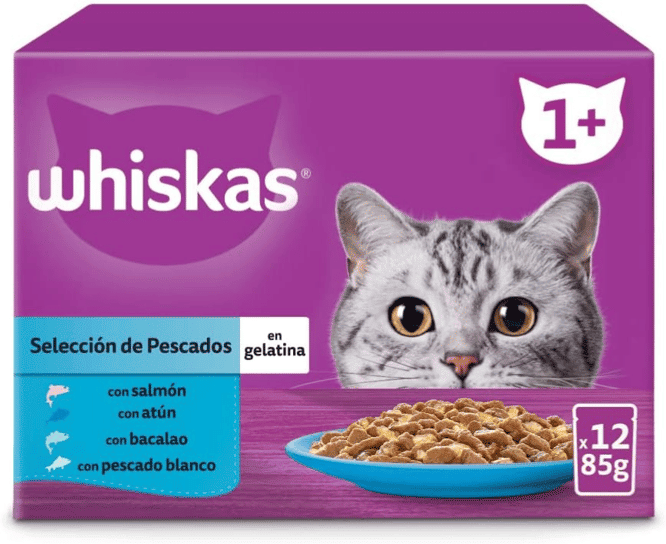 Whiskas Seleção Peixe em Gelatina 4 uds x 12 uds