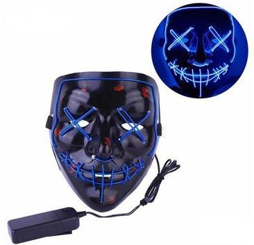 Playful Picks Spooky Light Up Anonymous Mask Blue