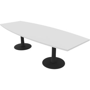 Quadrifoglio Konferenztisch Idea, Tonnenform, 280 x 76 x 110cm, weiß / dunkelgrau