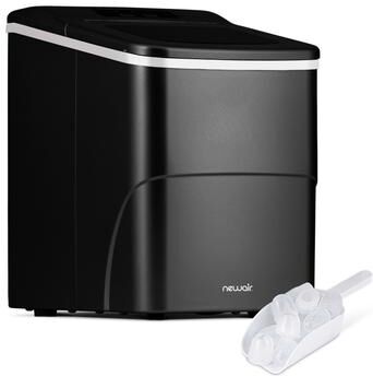 Newair 26 lbs. Countertop Ice Maker, Matte Black Portable and Lightweight, Intuitive Control, Large or Small Ice Size