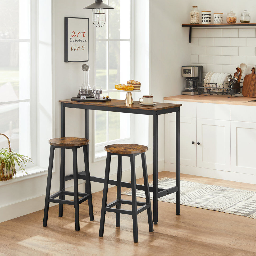 Borough Wharf Akindynos 2 - Person Dining Set Brown 2