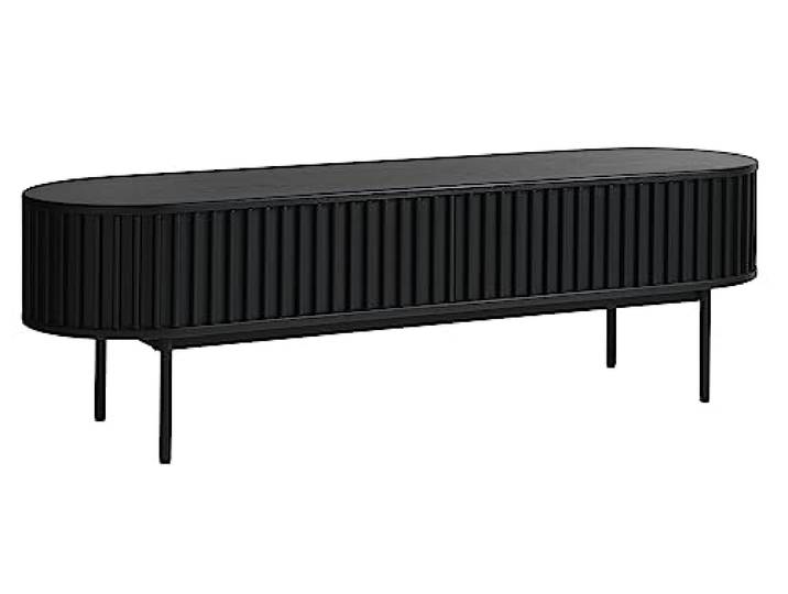 möbelando TV-Schrank >Salou< in Schwarz Lackiert - 160x48x45 (BxHxT)