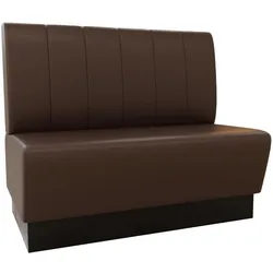 BIG Möbel GmbH Gastro Sitzbank Amsterdam | 100 cm breit | Kunstleder Braun | Vertikale Steppung | Gastro Dinerbank