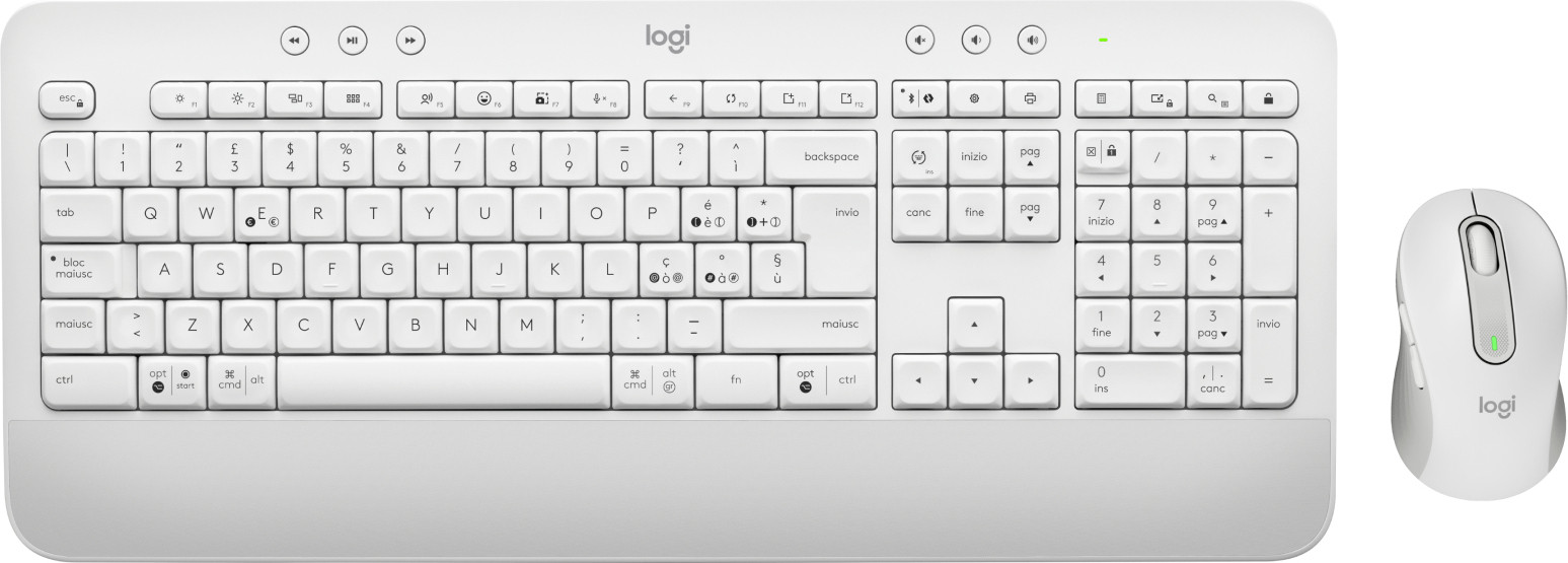 Logitech Signature MK650 Draadloze Toetsenbord en Muis Combinatie Bluetooth LE QWERTY Off-white