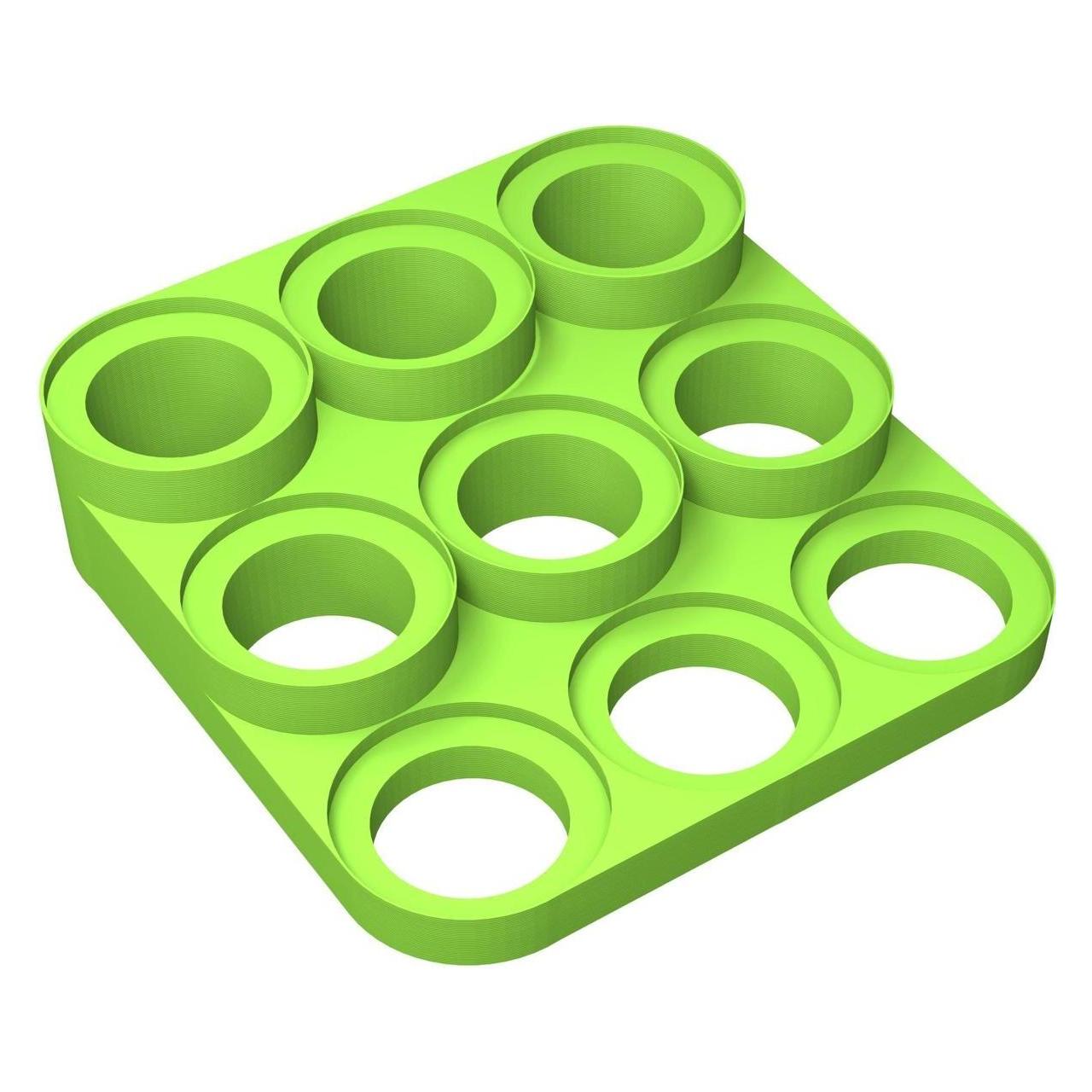 Feldherr Figurenpodest für 58 mm Bases, grün, 9 Fächer (Kunststoff) (377230)