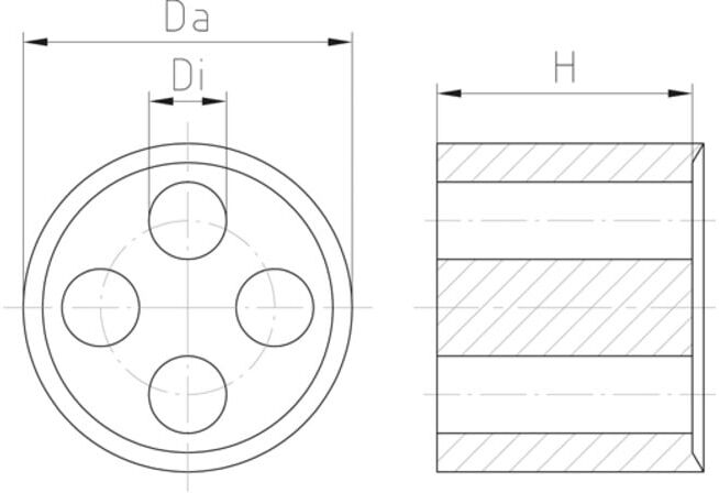 Jacob Insert à densité multiple WJ-DM 25/4x5 plastique métrique (WJ-DM 25/4X5)
